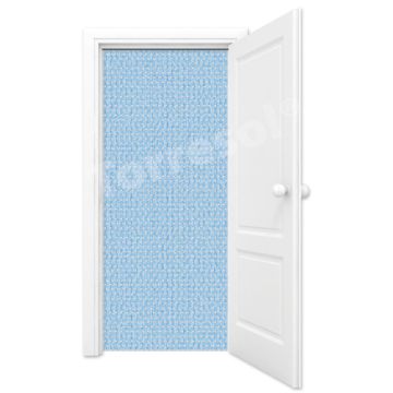 Vliegengordijn blauw gevlamd (K&K) verspringend